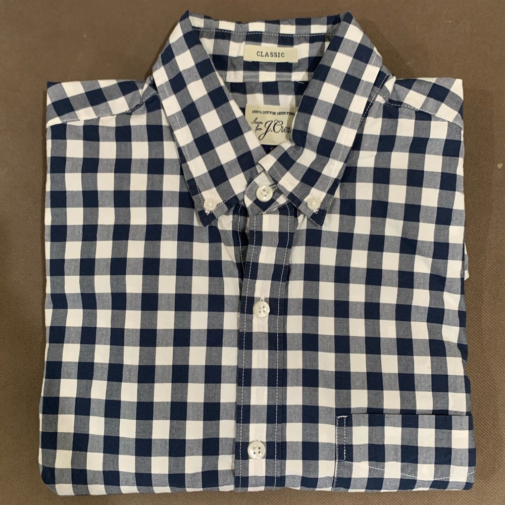 J. Crew Button Down Navy/White